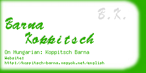 barna koppitsch business card